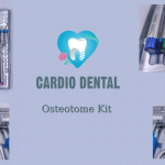 Κιτ οστεοστομίας της Cardio Dental: Το πιο πλήρες της αγοράς με κυρτούς και ευθείς οστεοτόμους και ειδικά μεταλλικά στόπερ